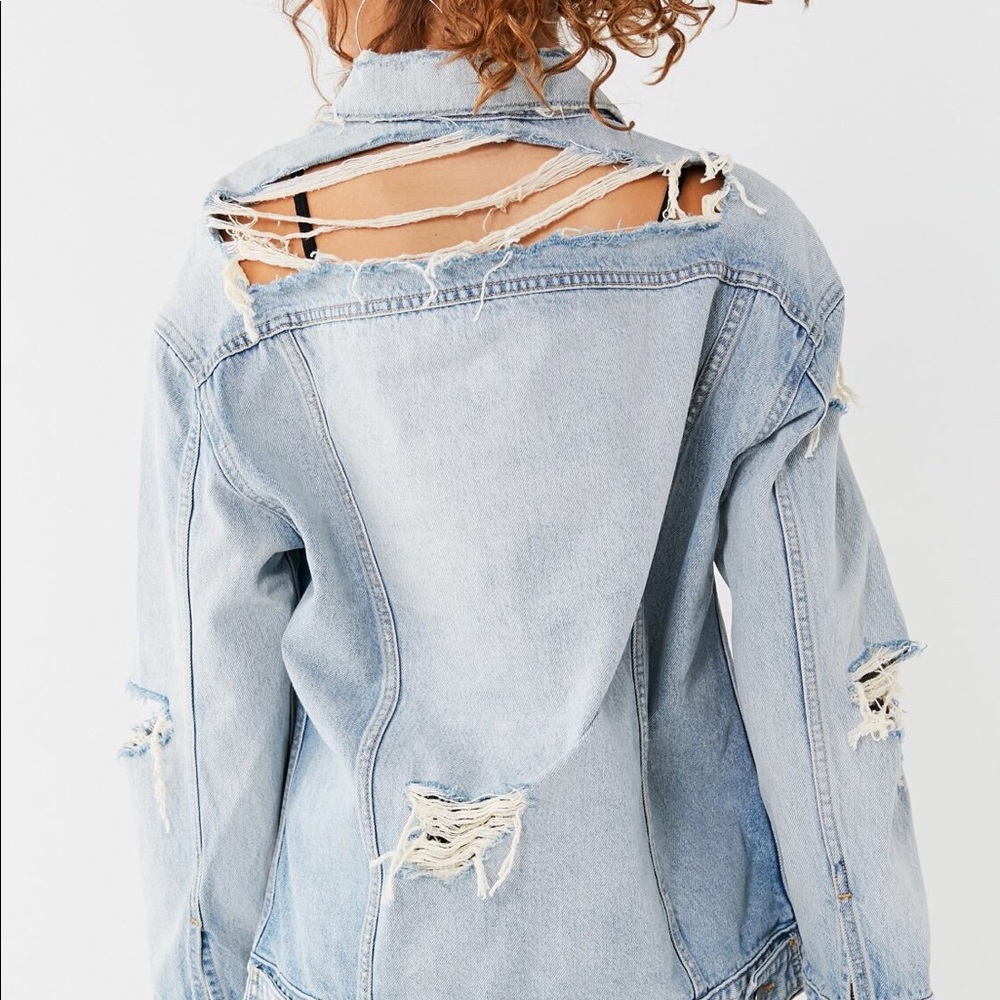 Levi’s destroyed oversized denim jacket